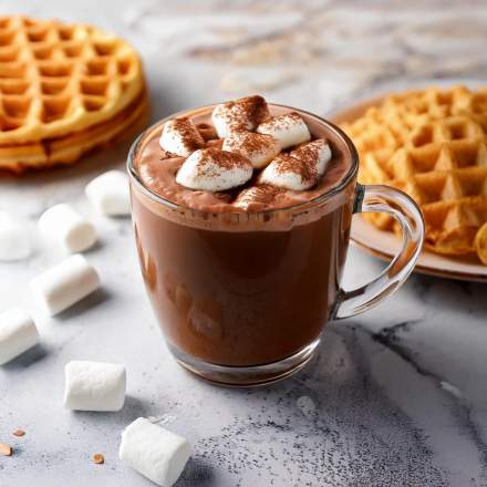 Chocolat chaud et gaufre